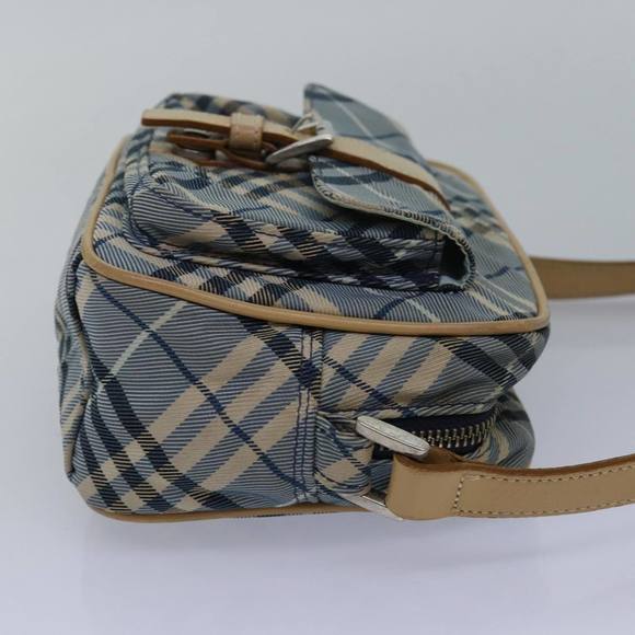 BURBERRY Nova Check Blue Label Shoulder Bag Nylon Blue Auth bs16102 - Picture 4 of 16